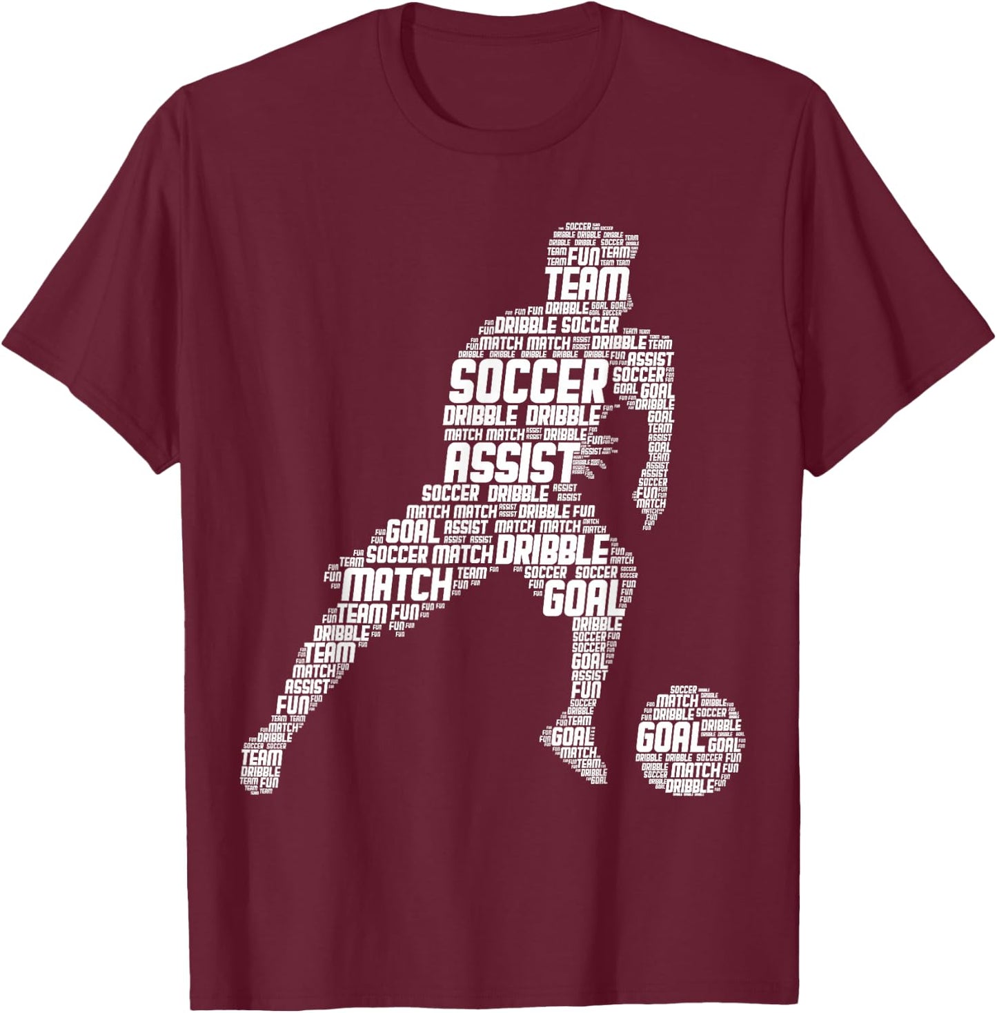 Soccer Player Boys Men Kids T-Shirt - T-Shirt | Maroon