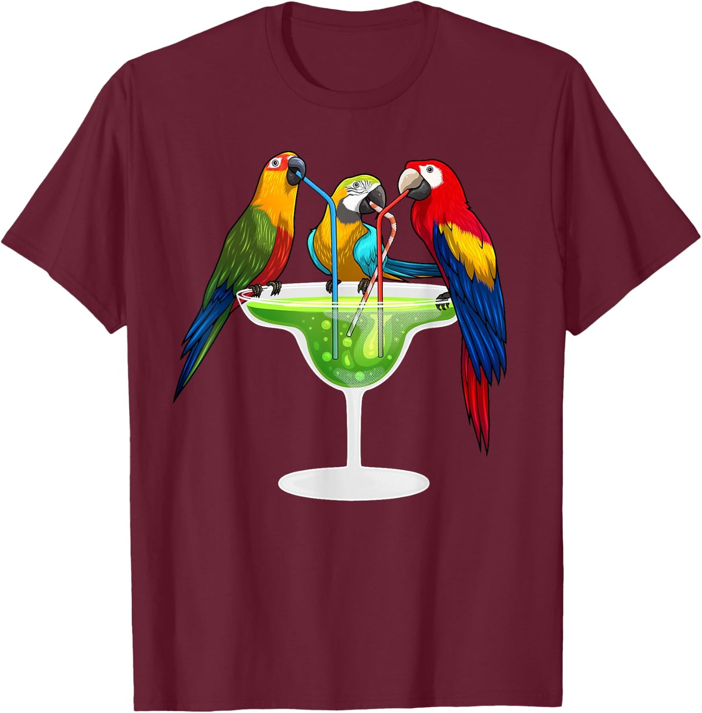 Cute Parrot Design Women Kids Pet Bird Parrot Lovers T-Shirt - T-Shirt | Maroon