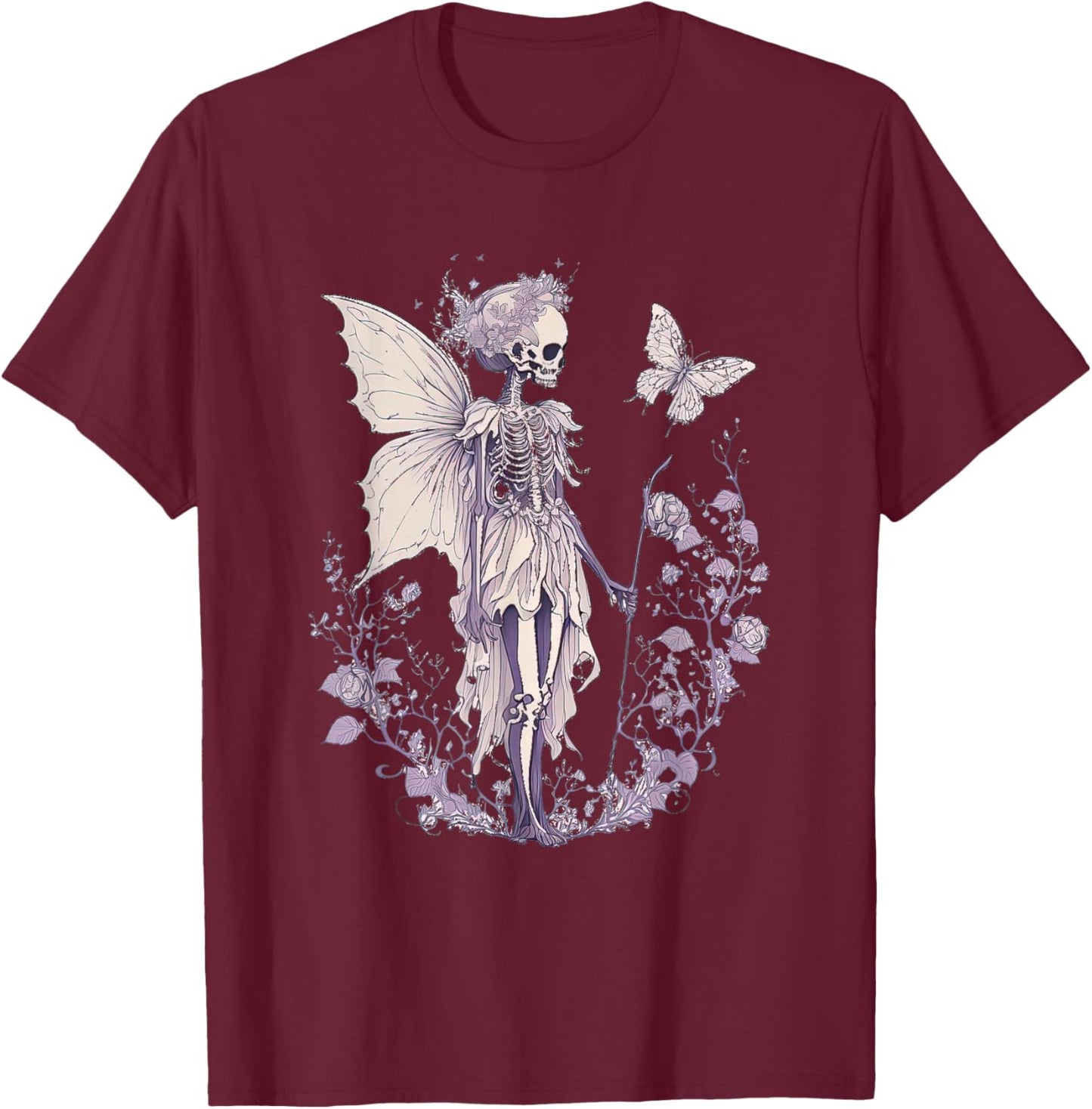 Goth Fairycore Aesthetic gothic fairy Aesthetic T-Shirt - T-Shirt | Maroon
