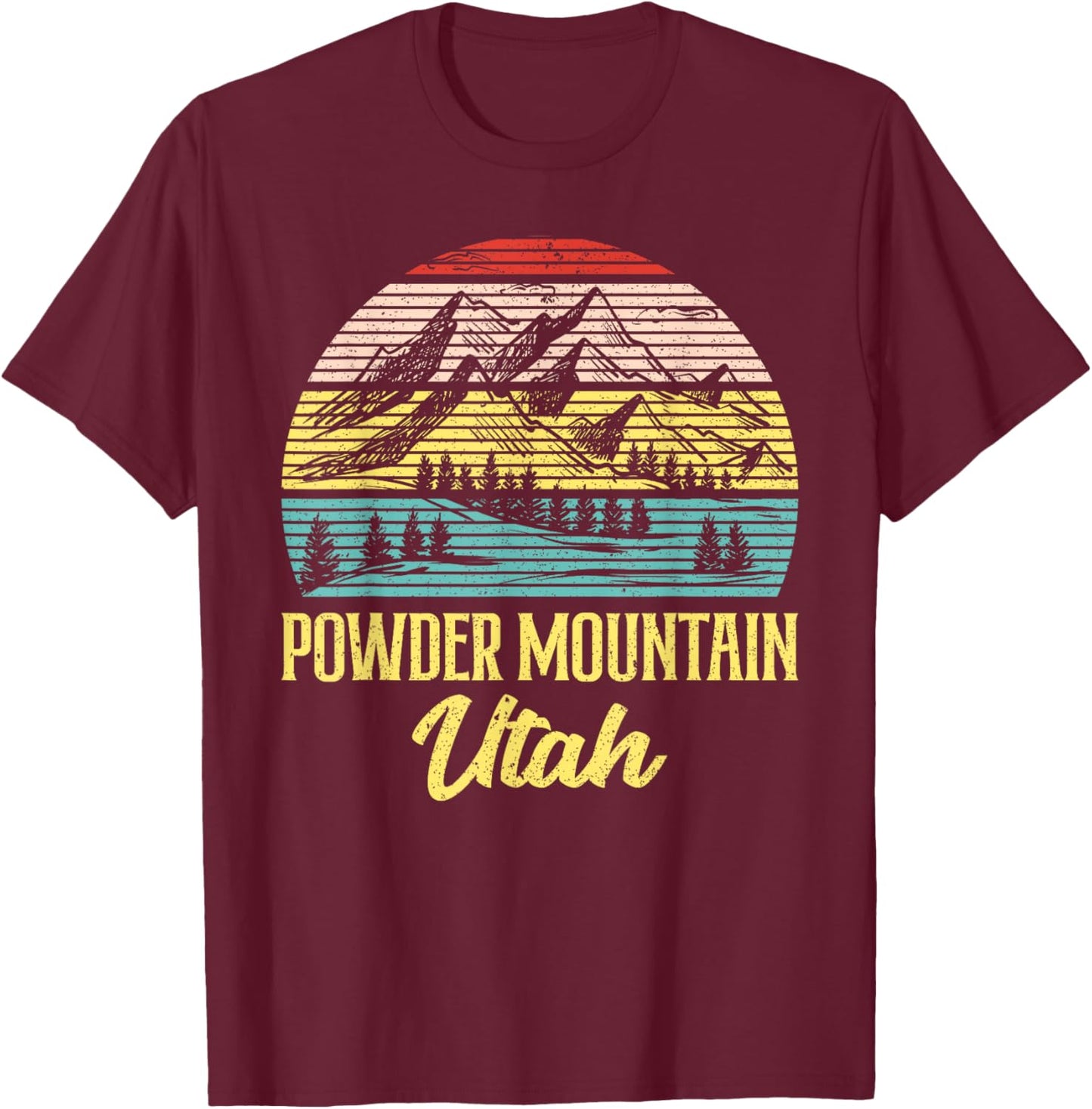 Powder Mountain Utah T-Shirt - T-Shirt | Maroon