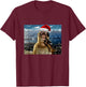Christmas Thinking Monkey Meme Brainrot Xmas Gift T-Shirt - T-Shirt | Maroon
