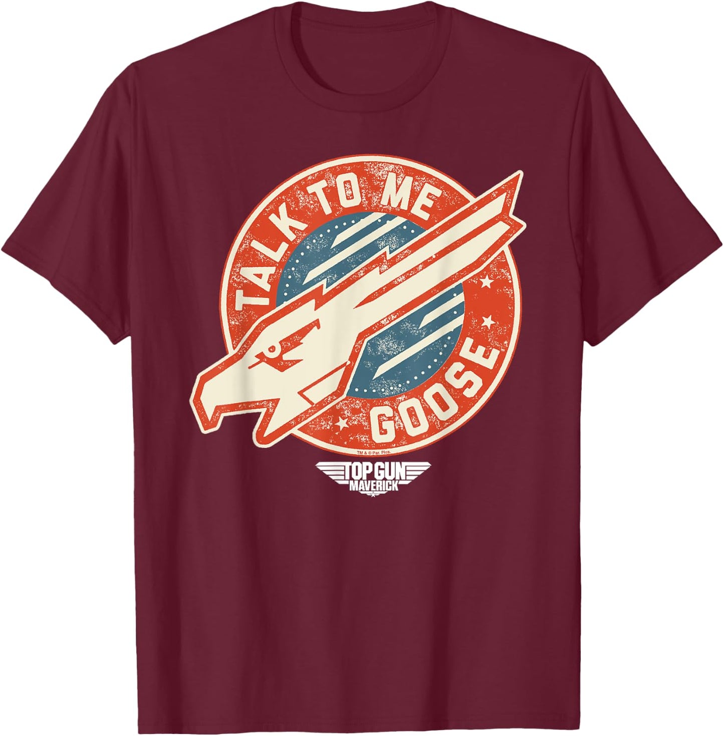 Top Gun Maverick Talk To Me Goose Eagle Head T-Shirt - T-Shirt | Maroon