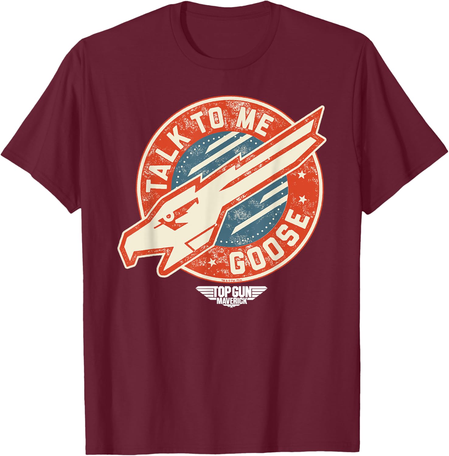 Top Gun Maverick Talk To Me Goose Eagle Head T-Shirt - T-Shirt | Maroon