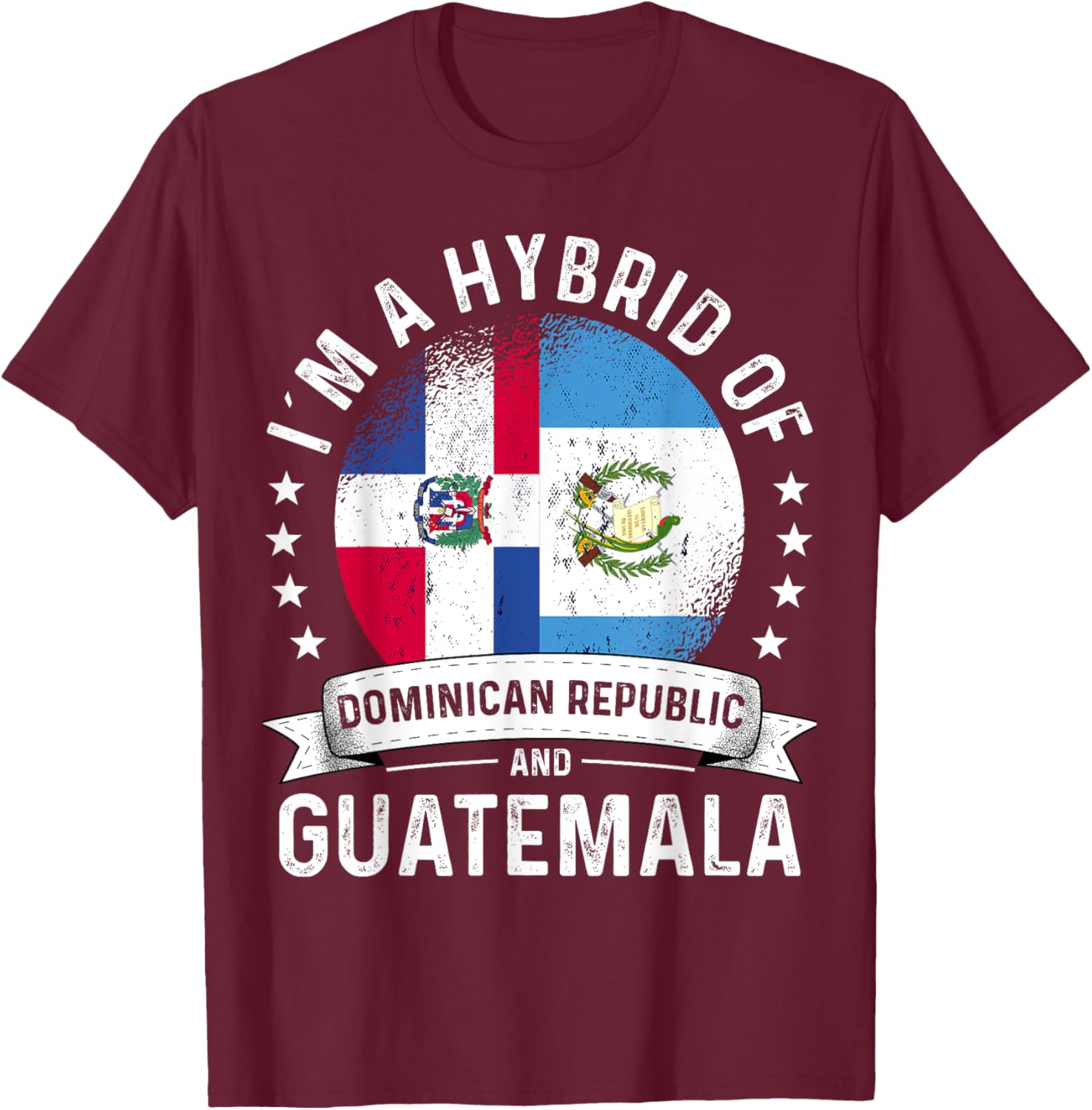 Dominican Republic Flag Guatemala Grown Guatemalan Flag T-Shirt - T-Shirt | Maroon