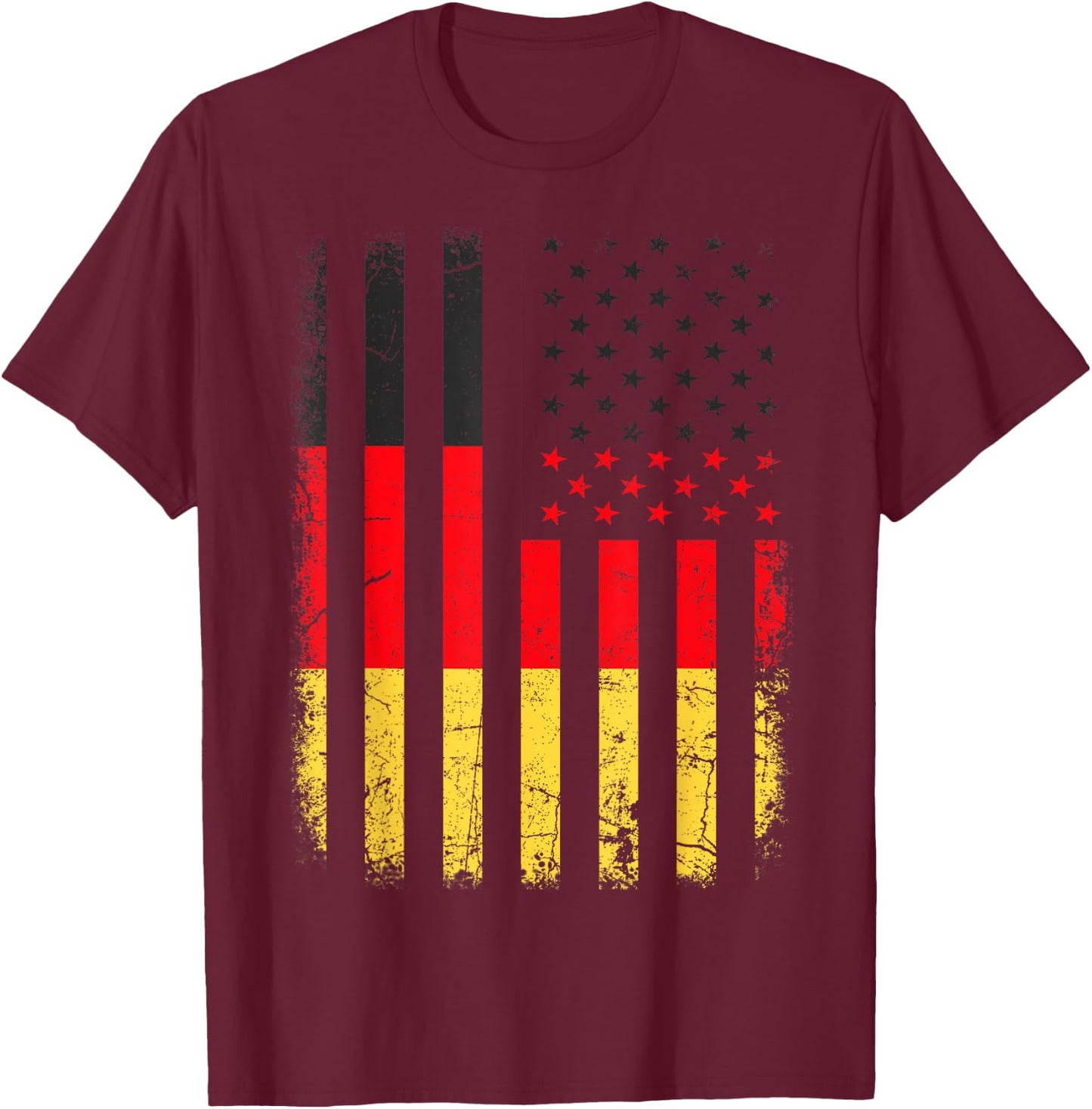 German American Flag Germany America Pride Heritage T-Shirt - T-Shirt | Maroon