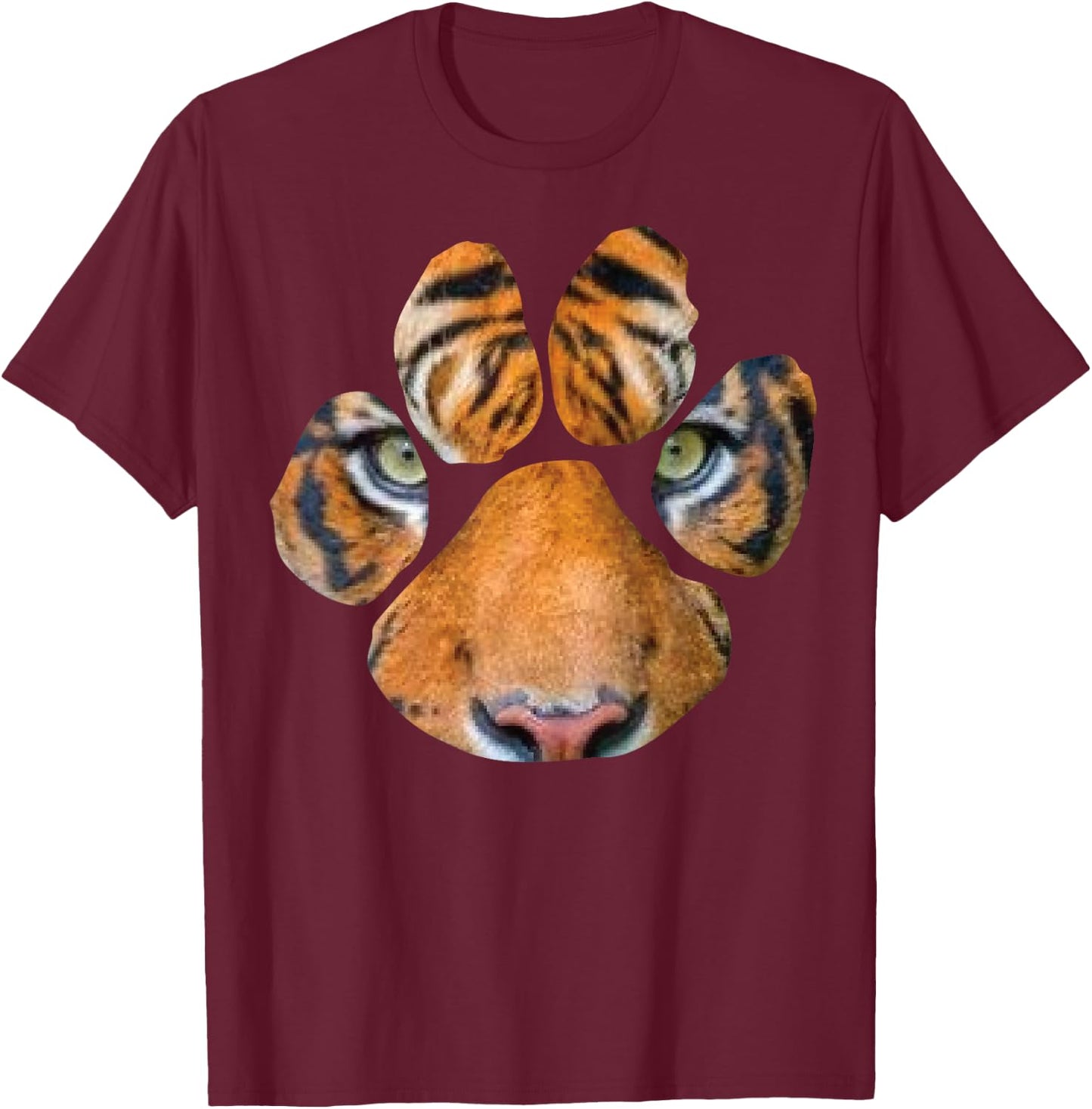 Novelty Tiger Eyes Paw Lion Enthusiasts Women Men T-Shirt - T-Shirt | Maroon