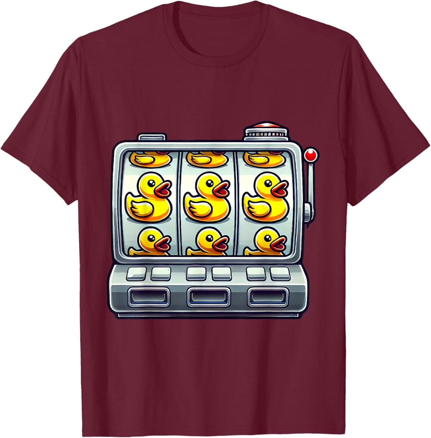 Rubber Duck Slot Machine Casino Slots Player Men Women T-Shirt - T-Shirt | Maroon
