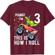 Kids T Rex Dinosaur Monster Truck 3rd Birthday Boys and Girls T-Shirt - T-Shirt | Maroon