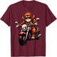 Monkey Motorcycle / Motorcyclist Monkey T-Shirt - T-Shirt | Maroon
