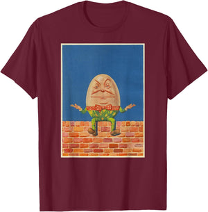 Feel Good Retro Fairytale Art-Vintage Humpty Dumpty T-Shirt - T-Shirt | Maroon