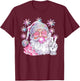 Vintage Retro Santa Christmas Pink Sunglasses Bubble Gum T-Shirt - T-Shirt | Maroon