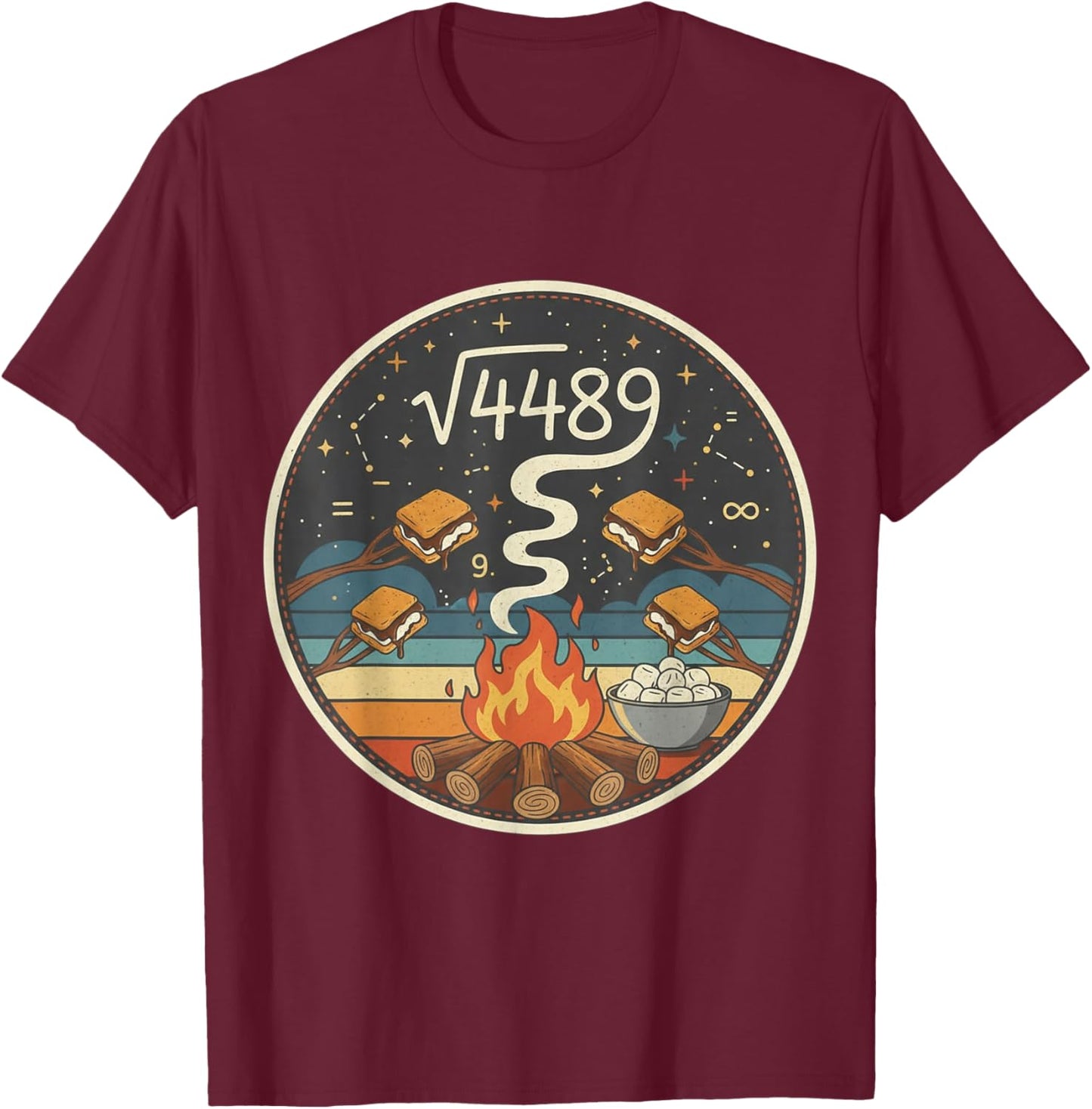 Smores 67 Meme Square Root 4489 Slang Six Seven Math Teacher T-Shirt - T-Shirt | Maroon
