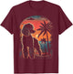Poodle 80s Sunset Vintage Retro Style T-Shirt - T-Shirt | Maroon