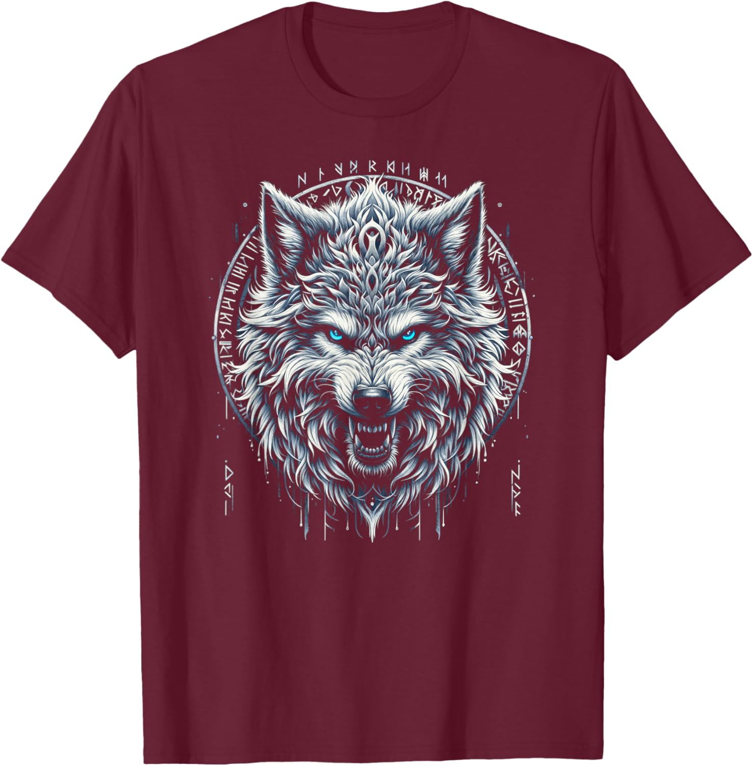 Fenrir Wolf Viking Celtic T-Shirt - T-Shirt | Maroon