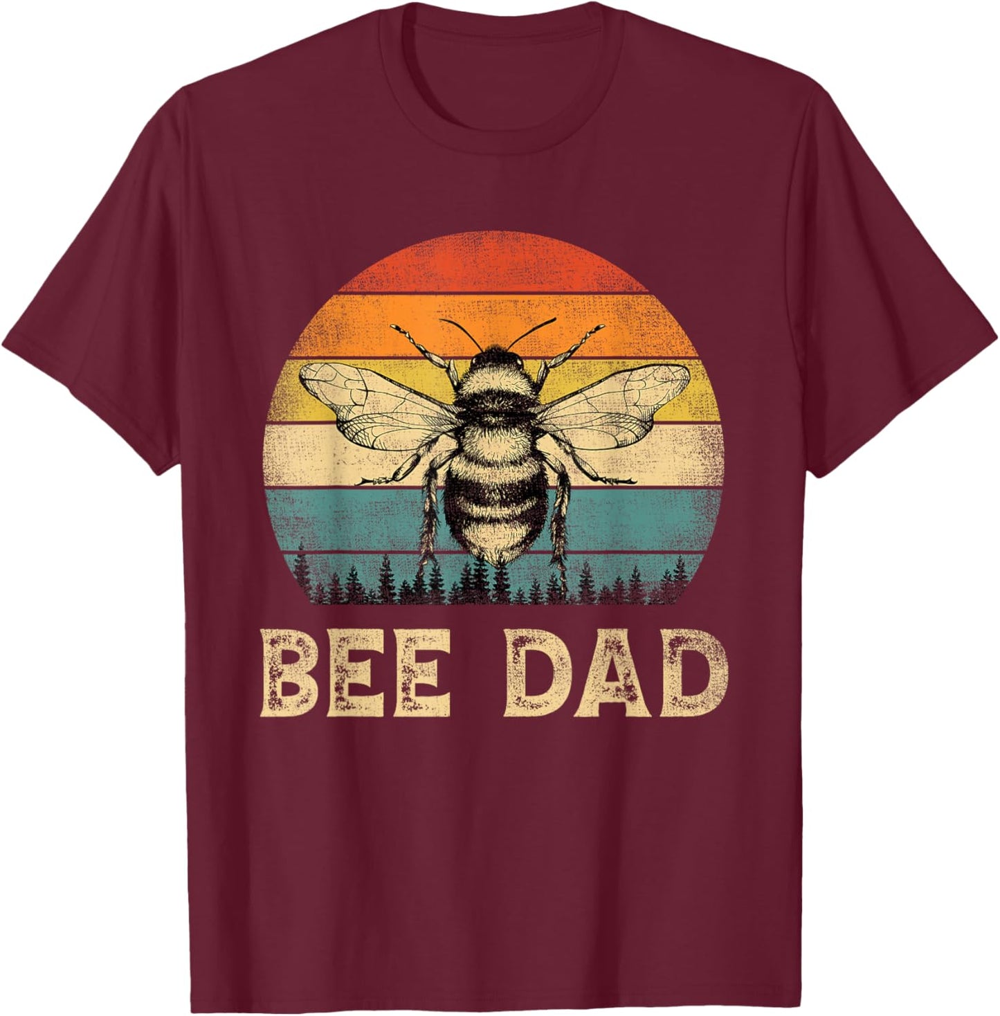 Vintage Bee Dad Bee Lovers Daddy Father's Day T-Shirt - T-Shirt | Maroon