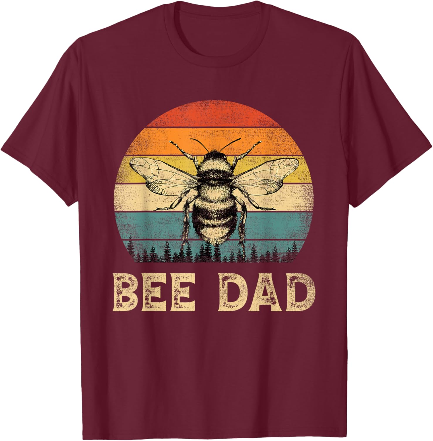 Vintage Bee Dad Bee Lovers Daddy Father's Day T-Shirt - T-Shirt | Maroon