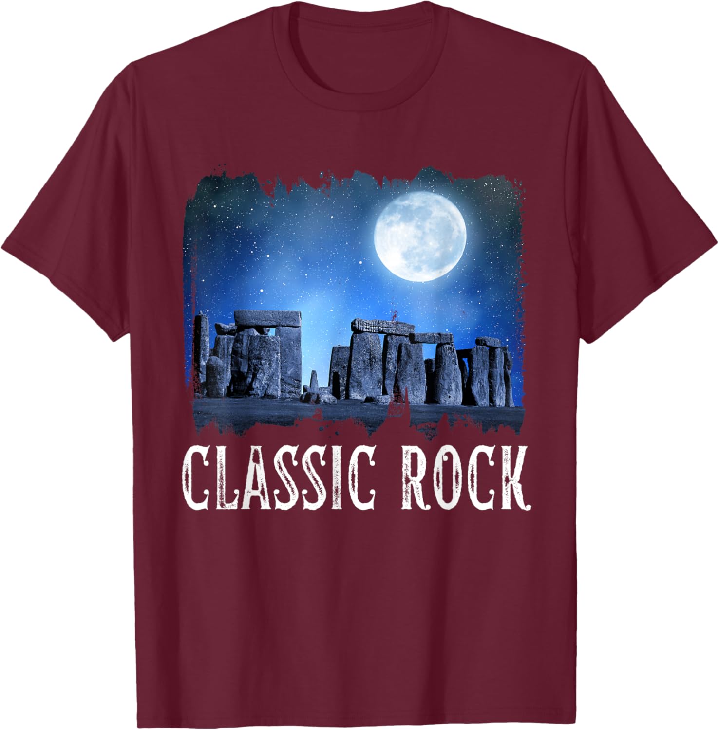 Stonehenge At Night / Stonehenge T-Shirt - T-Shirt | Maroon