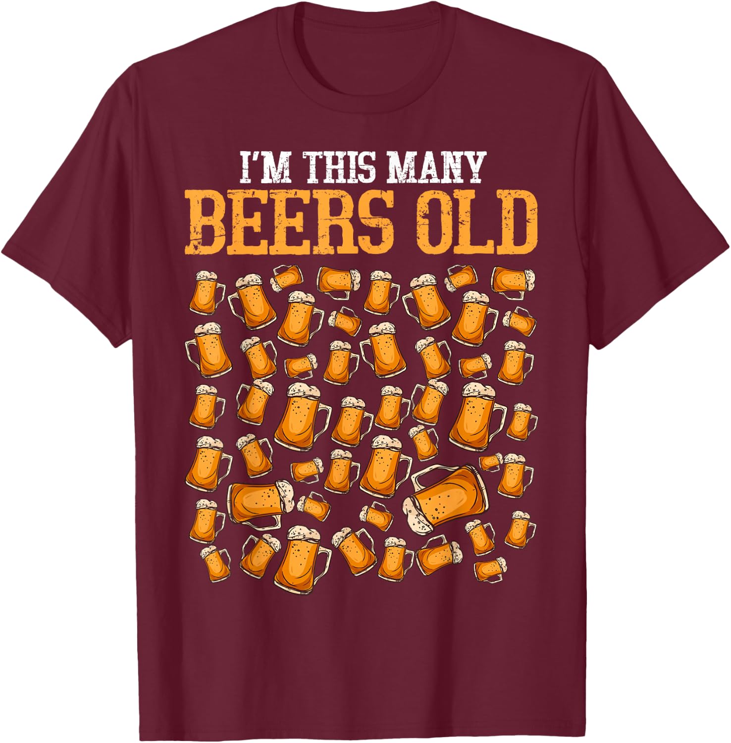 Funny 50 Year Old Beer Drinking Gag Gift 50th Birthday T-Shirt - T-Shirt | Maroon