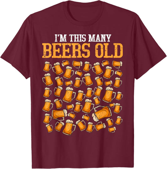 Funny 50 Year Old Beer Drinking Gag Gift 50th Birthday T-Shirt - T-Shirt | Maroon