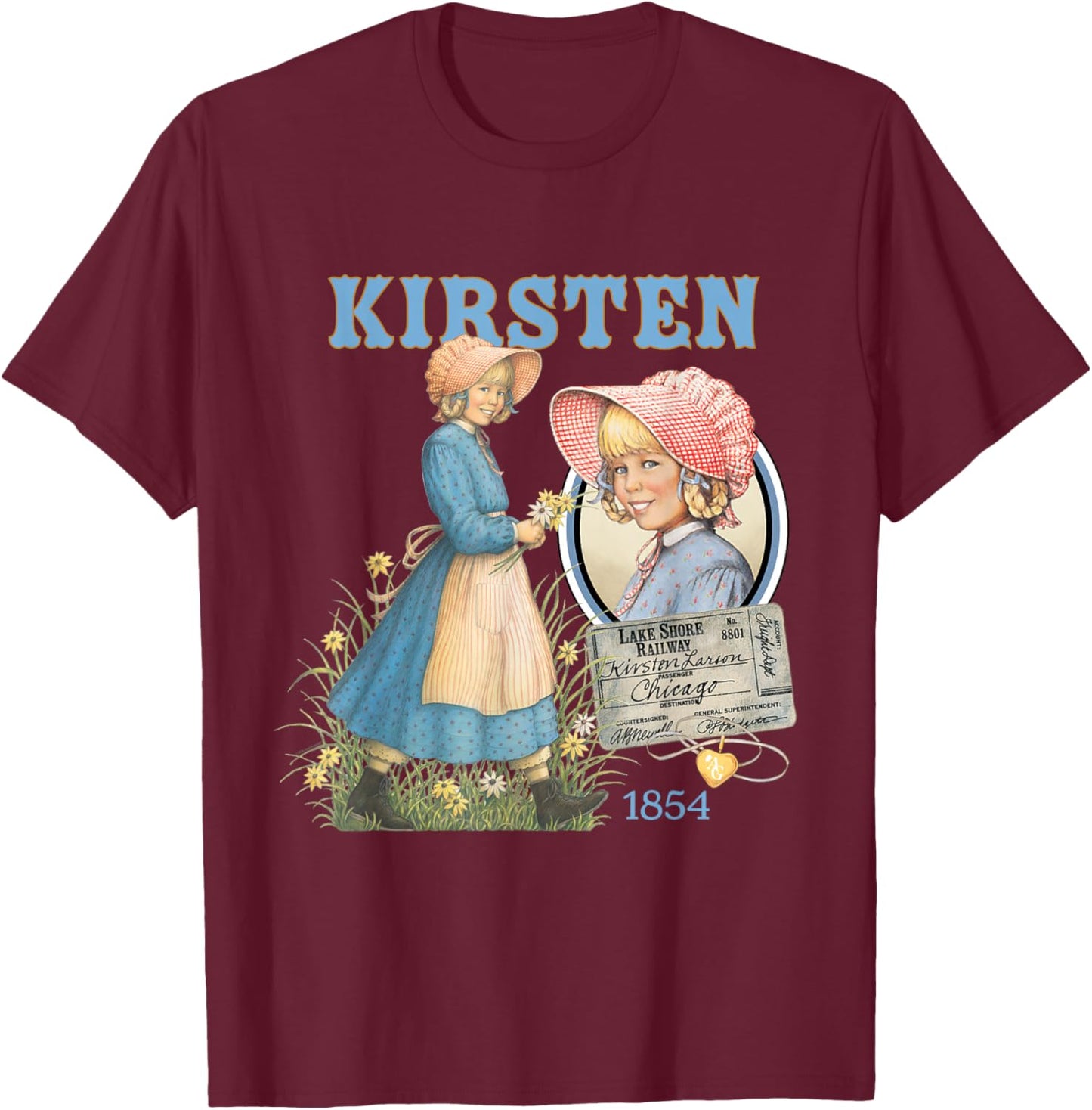 American Girl - Kirsten Larson 1854 T-Shirt - T-Shirt | Maroon