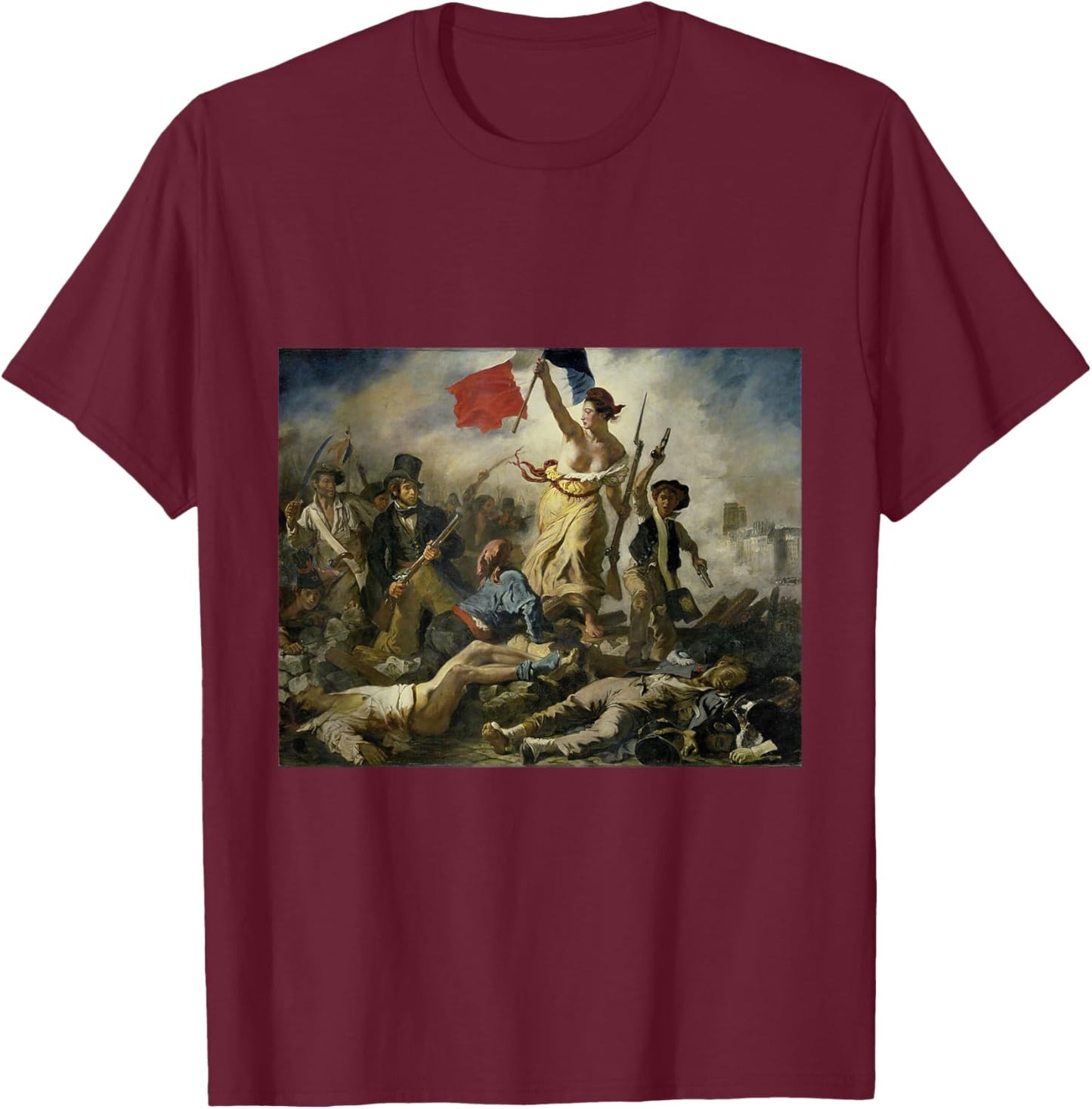 Eugene Delacroix - Liberty Leading the People T-Shirt - T-Shirt | Maroon
