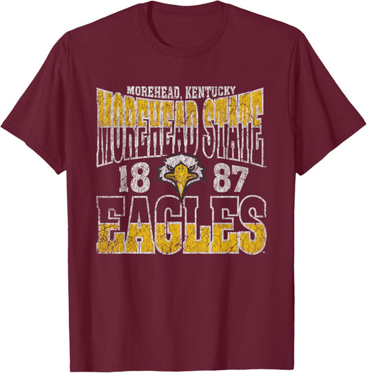Morehead State Eagles Vintage Scroll Royal Blue T-Shirt - T-Shirt | Maroon