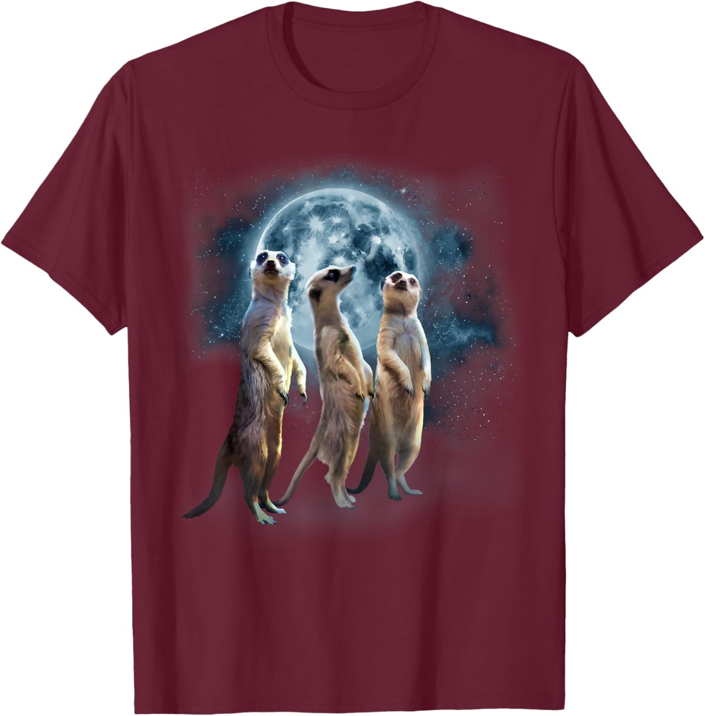 Howling at the Moon Shirt - Funny Meerkat Shirt - Meerkat T-Shirt - T-Shirt | Maroon