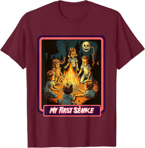 "My First Séance " Horror Scare Up Some Style T-Shirt - T-Shirt | Maroon
