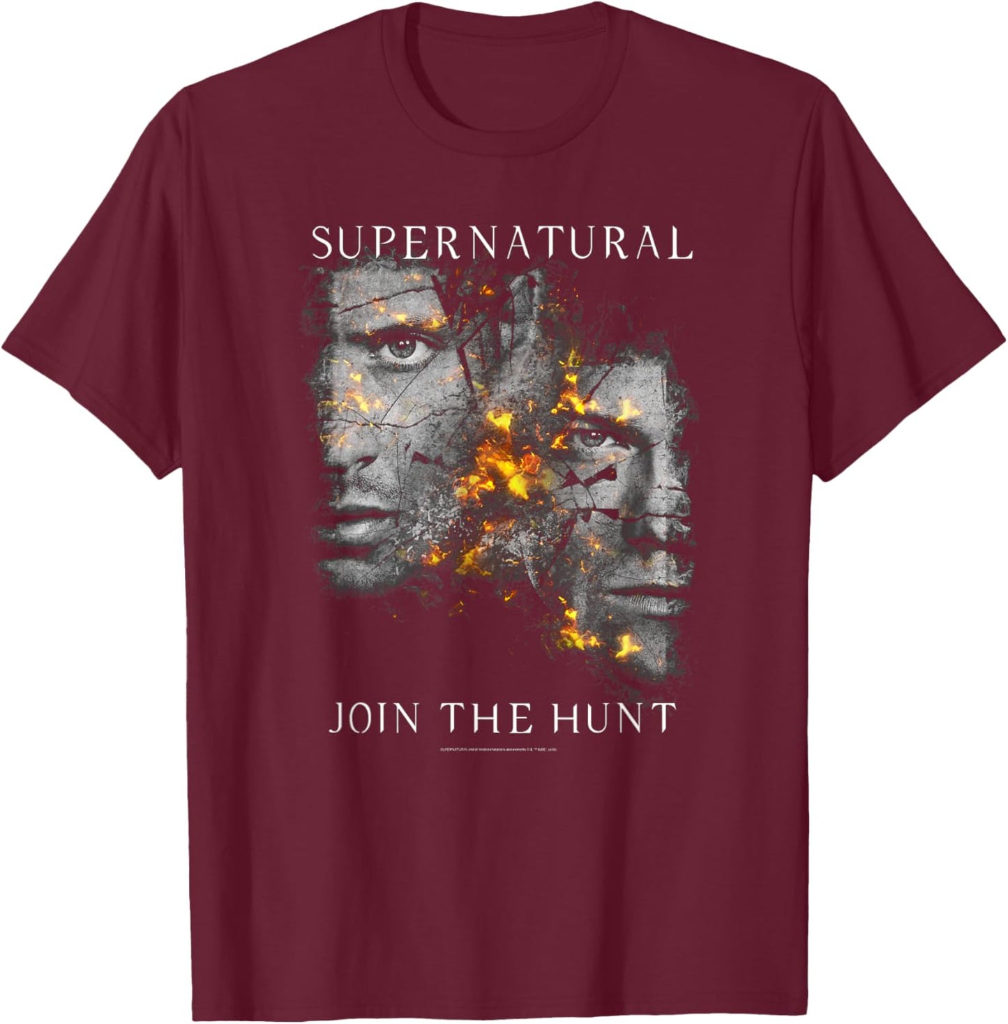 Supernatural Sam & Dean Winchester Join The Hunt Portrait T-Shirt - T-Shirt | Maroon