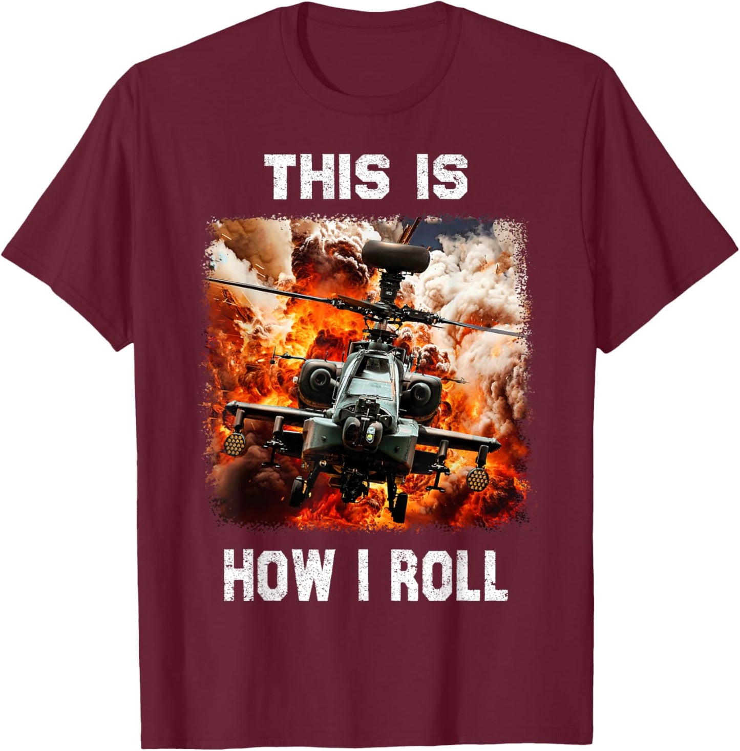 Cool idea Military Helicopter for Helicopters Lovers T-Shirt - T-Shirt | Maroon