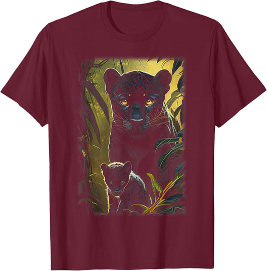 Panther Lover animal Big Cat Panther Animal black Men Women Kids T-Shirt - T-Shirt | Maroon