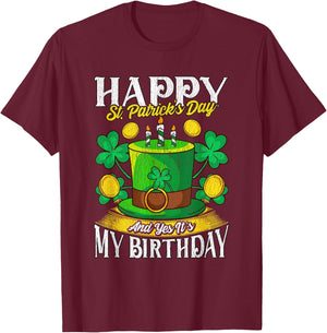 Born On St. Patricks Day Birthday St Patricks Day T-Shirt - T-Shirt | Maroon