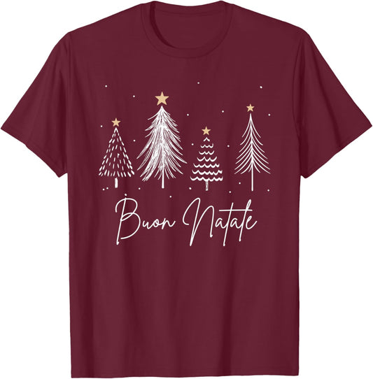 Italian Christmas Buon Natale Matching Christmas T-Shirt - T-Shirt | Maroon