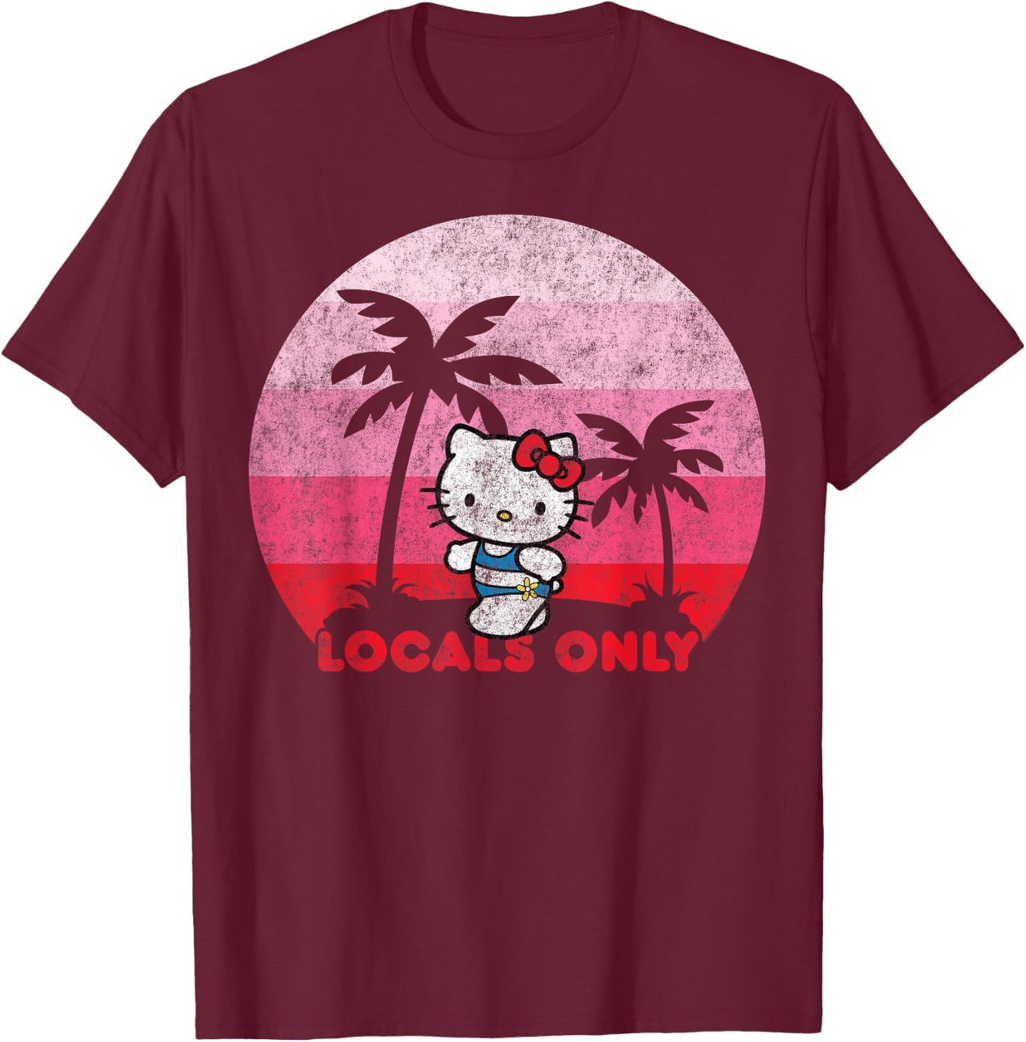 Hello Kitty Locals Only T-Shirt - T-Shirt | Maroon