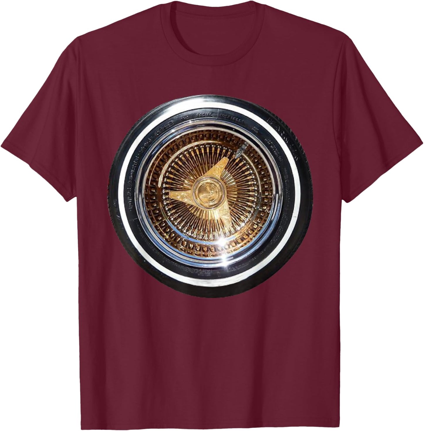 Lowrider Wheel T Shirt T-Shirt - T-Shirt | Maroon