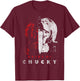 Child's Play Bride of Chucky Split Portrait T-Shirt - T-Shirt | Maroon