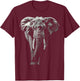 Elephant Lover Drawing Animal Art Graphic Elephant T-Shirt - T-Shirt | Maroon