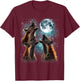 3 Hyena Moon Howling Hyena Head Funny , Women, Kid T-Shirt - T-Shirt | Maroon