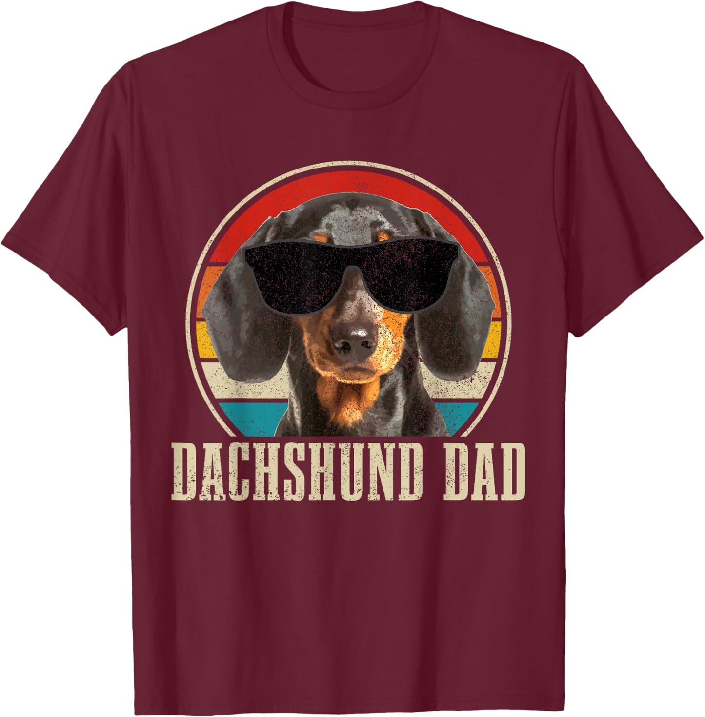Dachshund Dog Vintage Funny Dog T-Shirt - T-Shirt | Maroon
