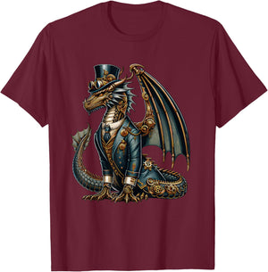 Steampunk Dragon Women Men Kids Steampunk Dragon T-Shirt - T-Shirt | Maroon