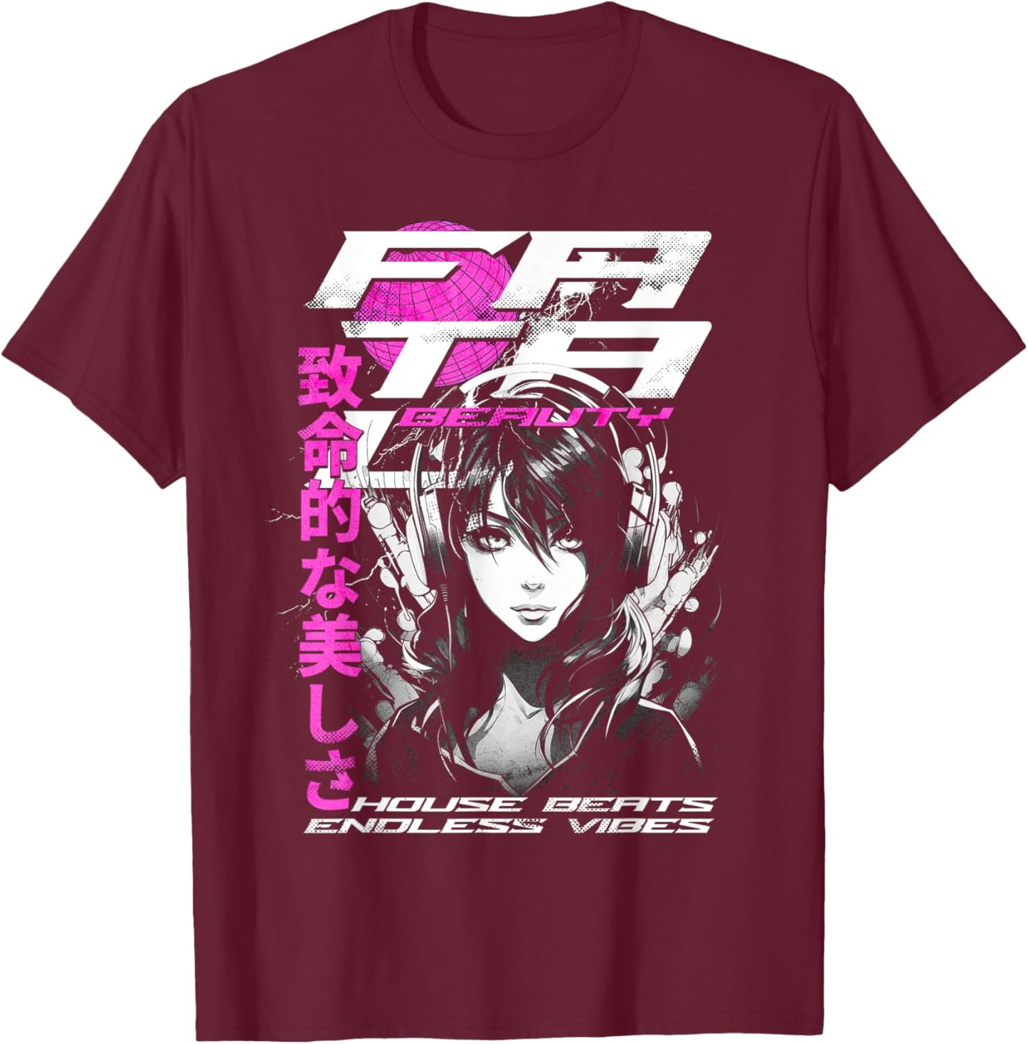 House Music Manga Anime T-Shirt - T-Shirt | Maroon