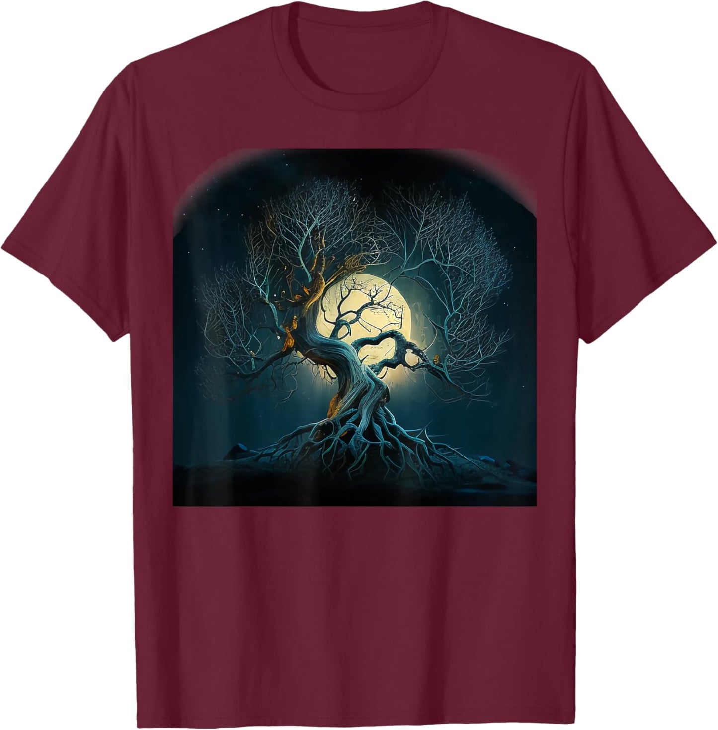 Yoga Meditation Celtic Gifts for Spiritual People Tree of Life Symbol Celtic Tree Yggdrasil -Adult Black Short Sleeve Classic Fit Small T-Shirt - T-Shirt | Maroon