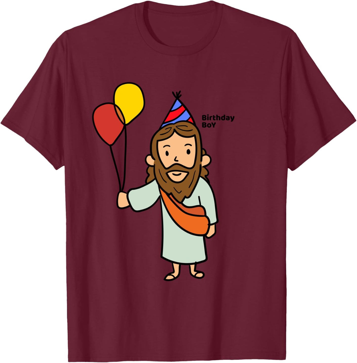 JESUS BIRTHDAY BOY | Funny Christmas Christ T-Shirt - T-Shirt | Maroon
