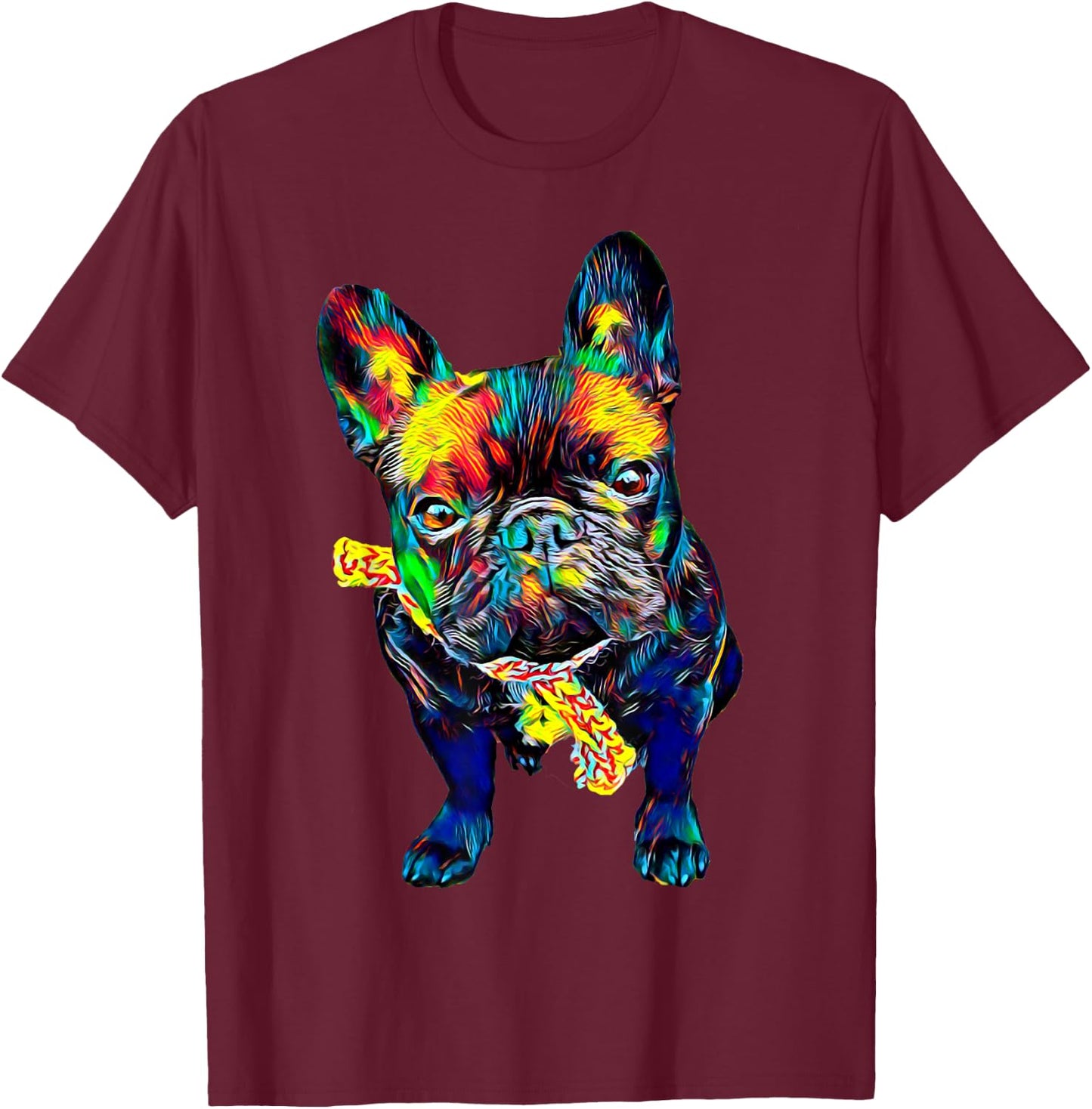 French Bulldog Dog T-Shirt - T-Shirt | Maroon