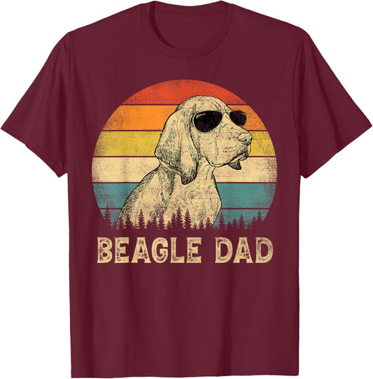 Vintage Beagle Dad Dog Lovers Father's Day Women T-Shirt - T-Shirt | Maroon