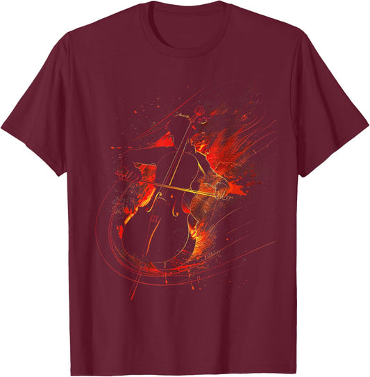 Cello Silhouette T-Shirt - T-Shirt | Maroon