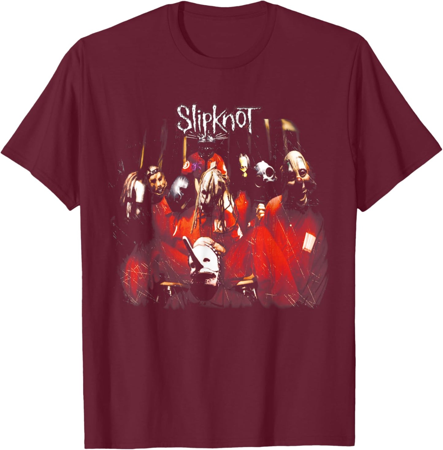 Slipknot Official Self Titled - Men's Black Small Short Sleeve T-Shirt - T-Shirt | Maroon