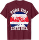 Vintage Costa Rica Flag Pura Vida Beach Summer Vacation T-Shirt - T-Shirt | Maroon