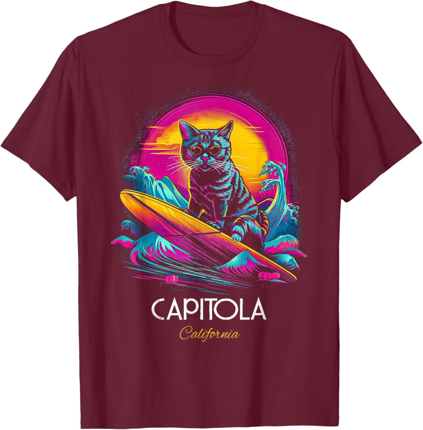 Capitola California T-Shirt - T-Shirt | Maroon