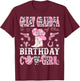 Great Grandpa Of The Birthday Cow-Girl Pink Disco Western T-Shirt - T-Shirt | Maroon